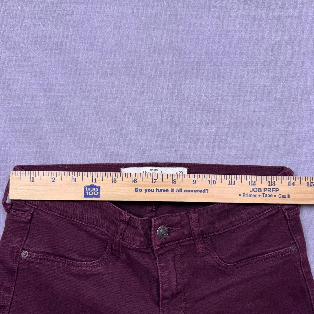 Abercrombie Fitch Purple Maroon Skinny Jeans Women's Size 6R Waist 28 Length 29 - Picture 7 of 11